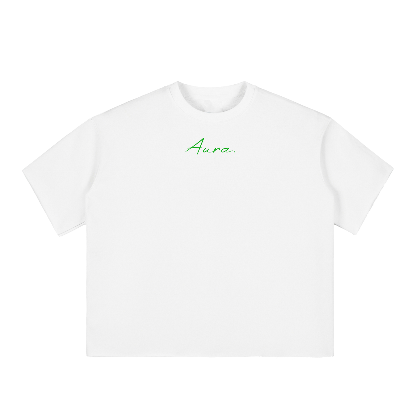 Boxy Half-Sleeve Raw-Edge T-Shirt