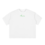 Boxy Half-Sleeve Raw-Edge T-Shirt