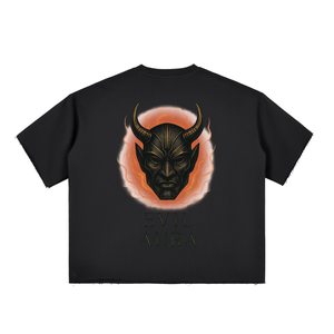 Boxy Half-Sleeve Raw-Edge T-Shirt