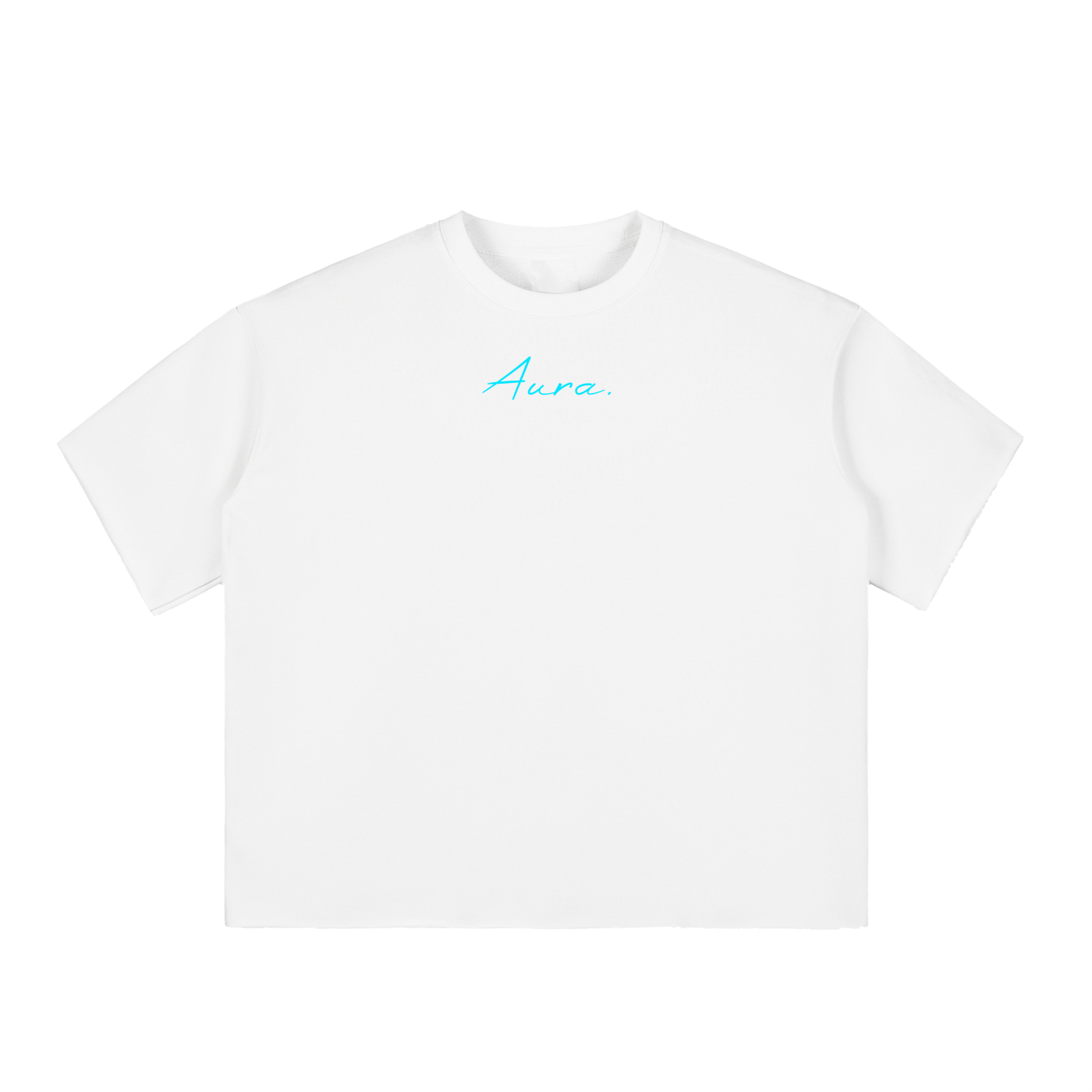 Boxy Half-Sleeve Raw-Edge T-Shirt