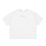 Boxy Half-Sleeve Raw-Edge T-Shirt
