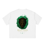 Boxy Half-Sleeve Raw-Edge T-Shirt